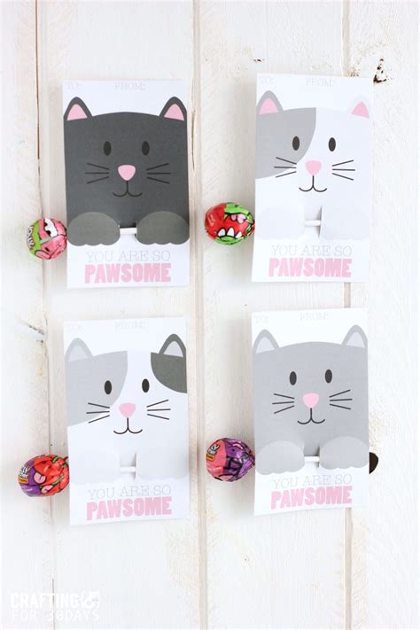 Free Printable Cat Valentine Cards