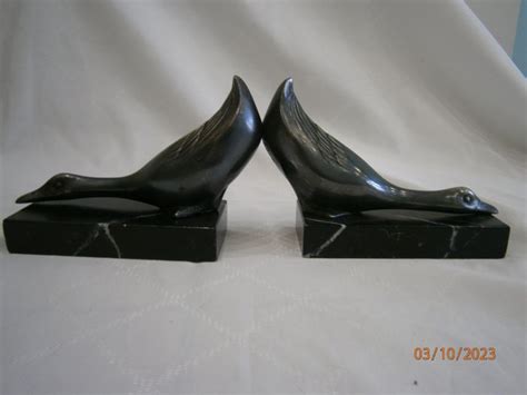 M FONT Bookend 2 Marble Spelter Catawiki