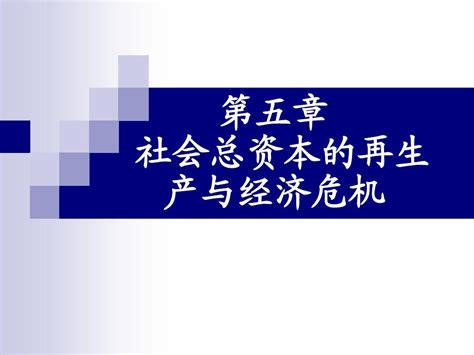 第五章 社会总资本的再生产与经济危机word文档在线阅读与下载无忧文档