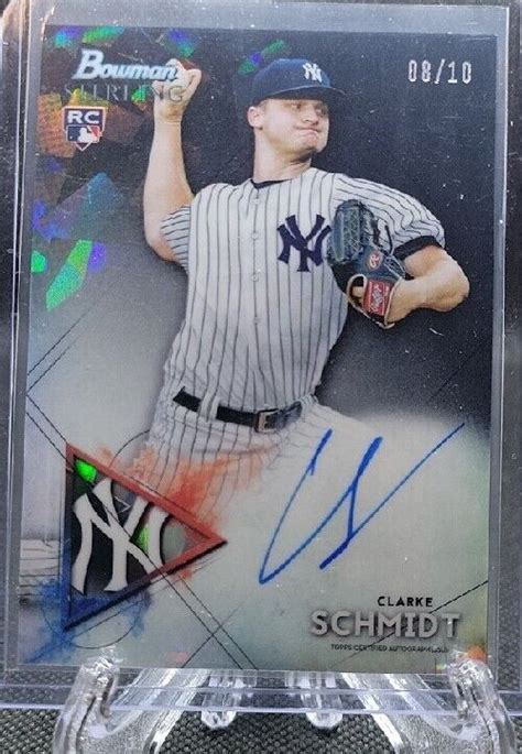 2021 Bowman Sterling CLARKE SCHMIDT RC Auto 10 Cracked Ice New York