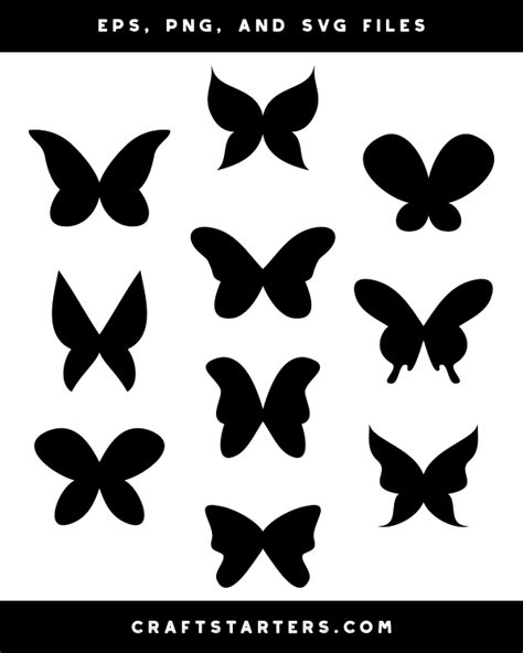 Simple Butterfly Silhouette Clip Art