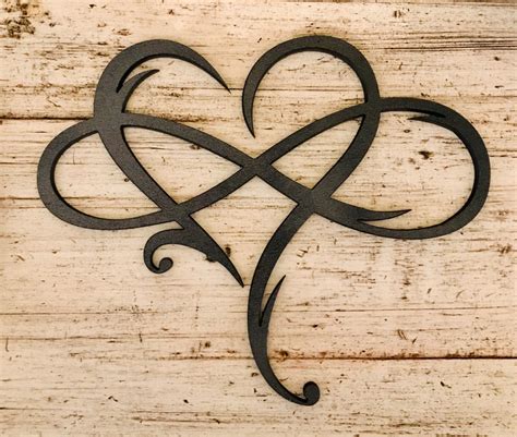 Infinity Heart Wood Sign Infinity Symbol Wall Art Love Etsy Denmark