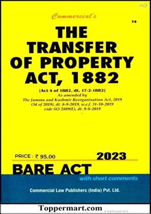 The Transfer Of Property Act Bare Acts Books Commercial Law