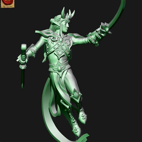 3d Printable Wood Elf Blade Dancer Lord 3 By Holominiatures