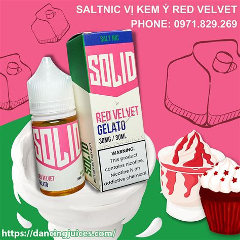 Saltnic Solid Red Velvet Gelato Ml Tinh D U Saltnic Ch Nh H Ng