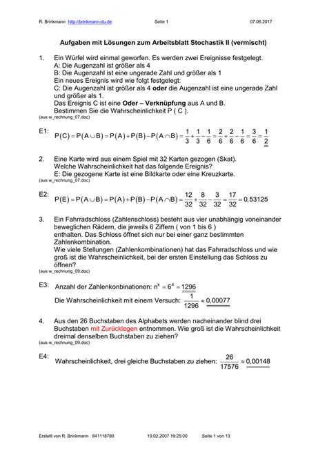 Stochastik Aufgaben Mit Lösungen Pdf Abi losformathens online formulare