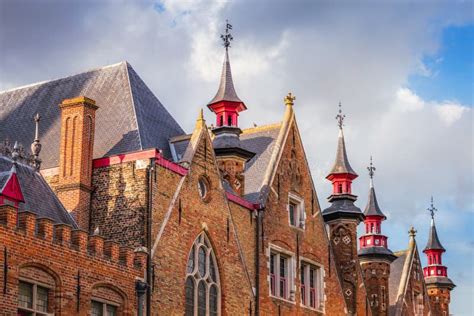 Bruges Flemish Architecture Building Facades Pattern, Belgium Stock Image - Image of cultures ...