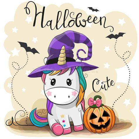 Unicornio Lindo De La Historieta Con La Calabaza Libre Illustration