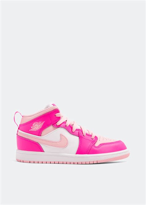 Nike Jordan 1 Mid 'Fierce Pink' sneakers for Girl - Pink in UAE | Level Shoes