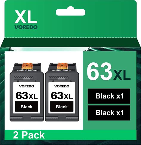 63xl Black Ink Cartridge 2 Pack Replacement For Hp Ink 63 63xl Black Ink