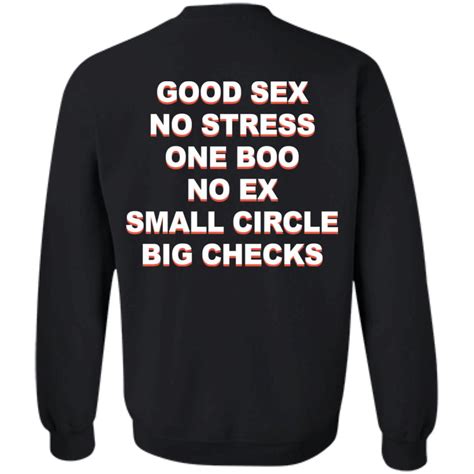 Good Sex No Stress One Boo No Ex Small Circle Big Checks Shirt Hoodie