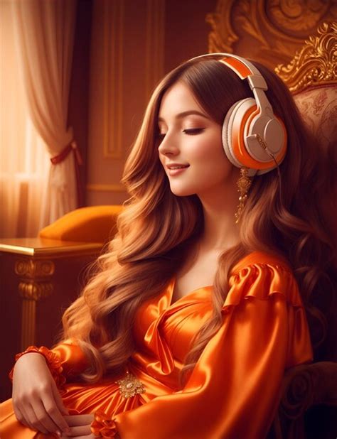 Premium AI Image A Pretty European Girl Is Listening Music Wallpaper