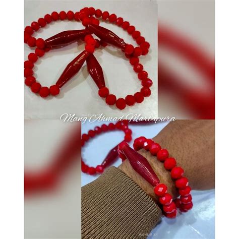 Jual Gelang Etnik Batu Kristal Merah Kristal Ceko Cantik Mm Plat