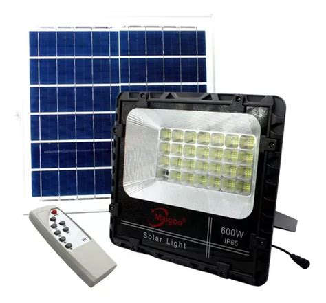 Reflector Solar Led W Potente Panel Y Control Remoto Hd Color De La