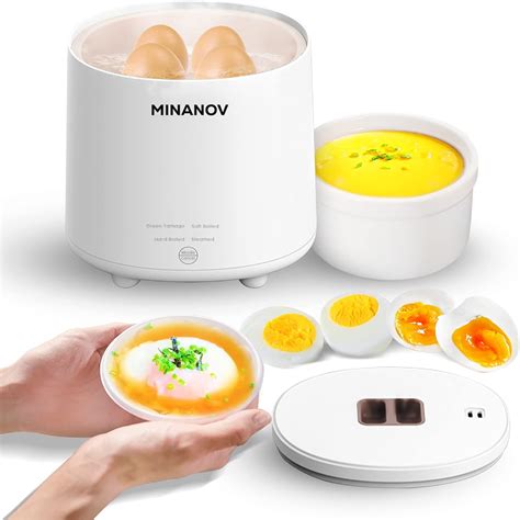 Minanov Electric Egg Cooker Smart Egg Cooker For Hard Boiled Soft Boiled Steamed