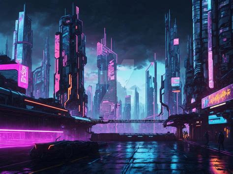 Cyberpunk Cityscape by JourneyOfX on DeviantArt