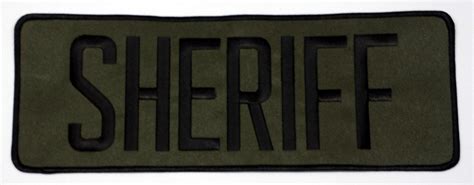 SHERIFF Patch Large Backpatch 4×10.5 inches Black on Green – VolkSStorm.com