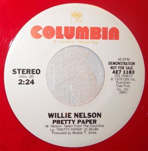 Willie Nelson - Pretty Paper (1979, red, Vinyl) | Discogs