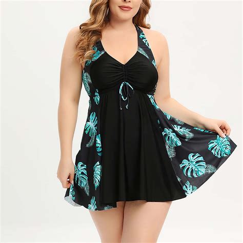 Swimsuit For Women Large Size Tankini Swimsuit Tummy Control Two Piece Bathing Suit Tank Top