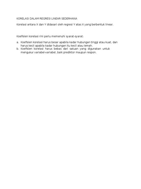 Pdf Korelasi Dalam Regresi Linear Sederhana Dokumen Tips