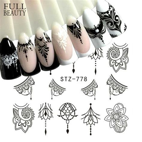 Nail Art Sticker Blumenabziehbilder Fancy Pattern Design Wasserzeichen