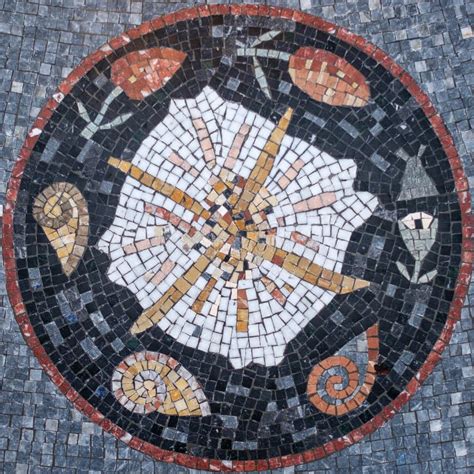 Mosaic Floor with a Design at the Center Stock Image - Image of graphic, style: 134137191