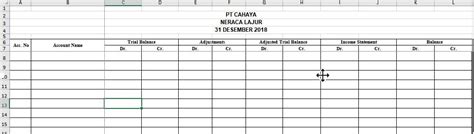 Pelajaran Paket Program Pengolah Angka / Spreadsheet: Aplikasi Neraca Lajur