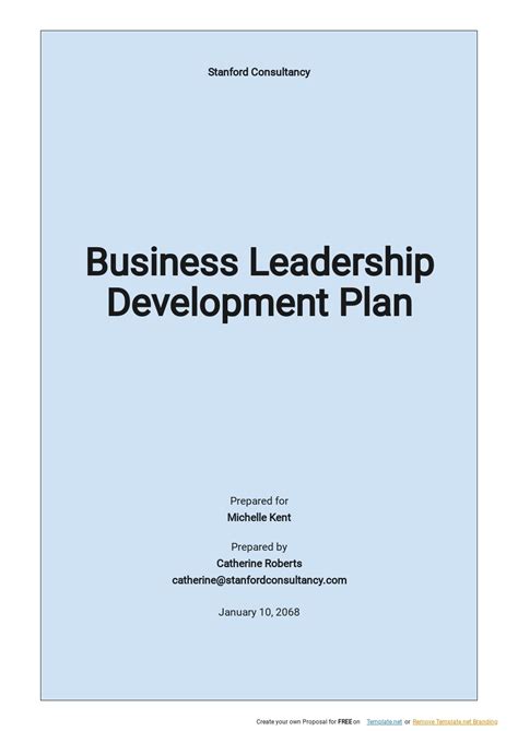 Sample Leadership Development Plan Template