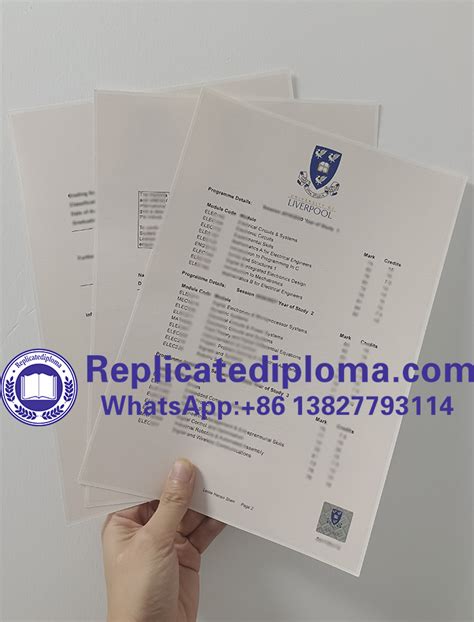 Buy Fake University Of Liverpool Transcripts Copy Uol Diploma