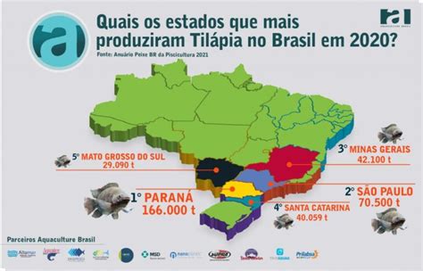 Principais estados produtores de tilápia no Brasil em 2020