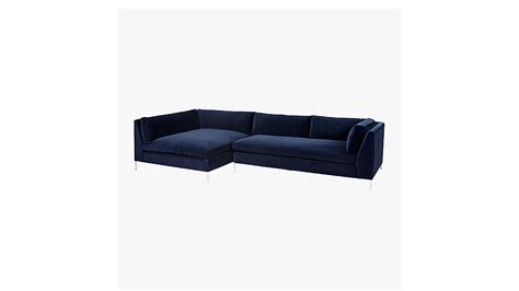 Decker 2-Piece Blue Velvet Sectional Sofa | CB2