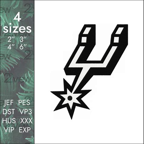 Spurs Embroidery Design, San Antonio NBA basketball logo | Inspire Uplift