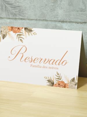 Placa Reservado De Casamento Terracota Arte Digital Compre Produtos