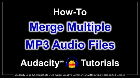 How To Merge MP3 Audio Files In Audacity YouTube