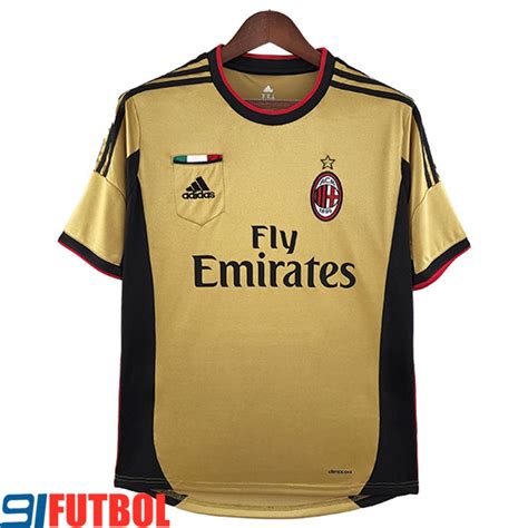 Diseña Tu Camisetas De Futbol AC Milan Retro Primera Manga Larga 1999 2000