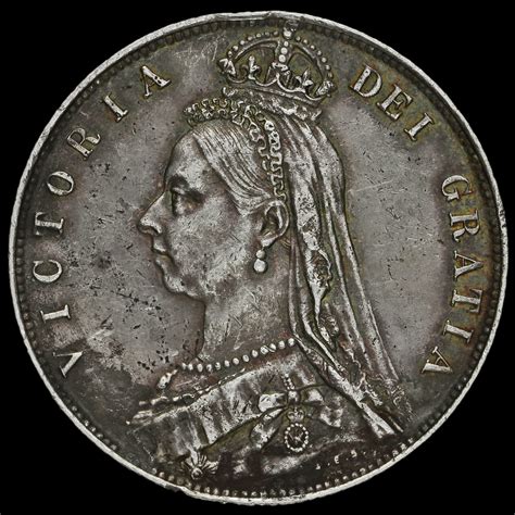 Queen Victoria Jubilee Head Silver Half Crown Scarce Gvf