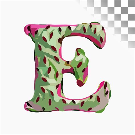 Premium Vector E Letter Design Stylish Font Dragonfruit Alphabet