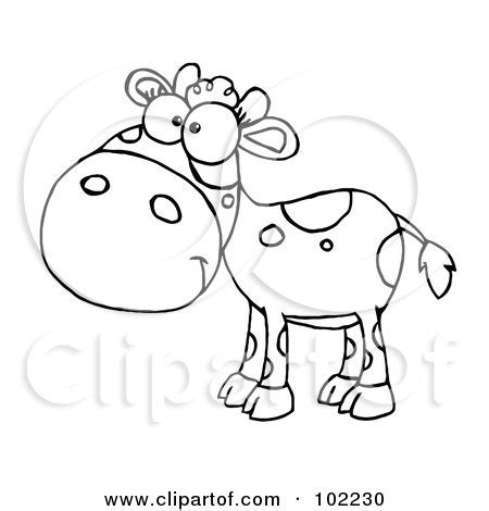 Royalty-Free (RF) Clipart Illustration of an Outlined Baby Cow by Hit ...