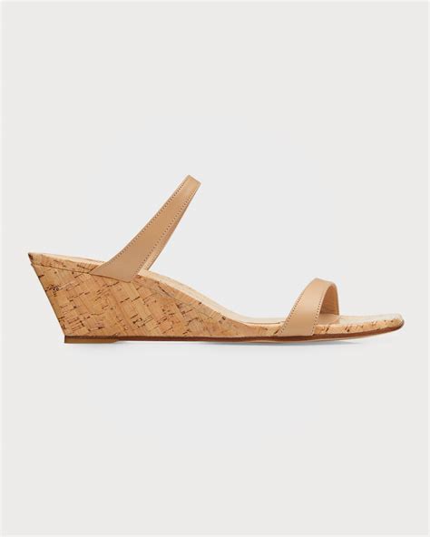 Buy STUART WEITZMAN Aleena Cork Wedge Slide Sandals Adobe At 25 Off