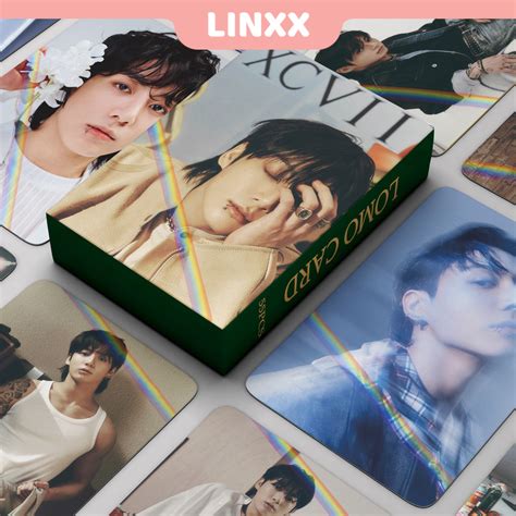 Linxx Pcs Bts Jk Golden Holographic Laser Card Kpop Photocards