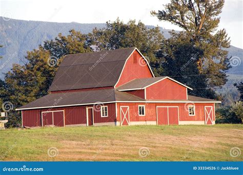 Beautiful Red Barn Stock Photo Image Of Designs Trees 33334526