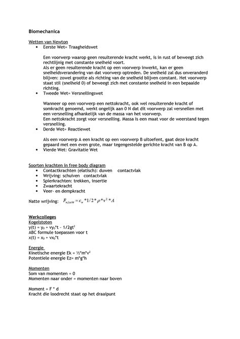 Biomechanica Biomechanica Wetten Van Newton Eerste Wet Traagheidswet