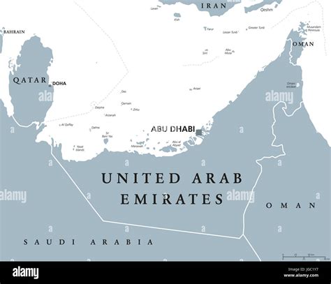 United Arab Emirates Political Map With Capital Abu Dhabi UAE