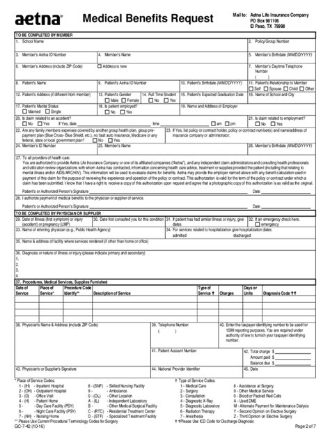 Aetna Medicare Medical Claim Reimbursement 2016 2025 Form Fill Out