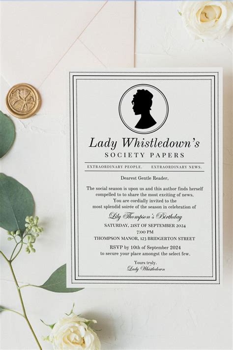 Lady Whistledown Society Papers Lady Whistledown Template In