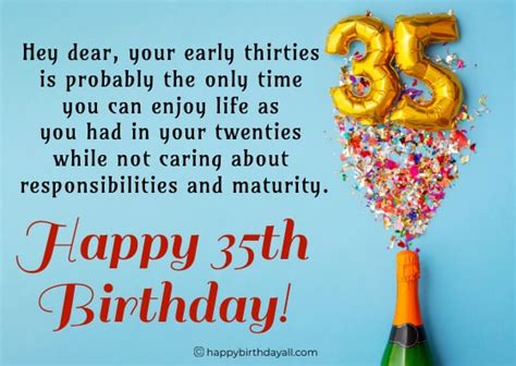 Happy 35th Birthday Wishes For Daughter Son Friends Happy 35th Birthday Birthday Wishes For