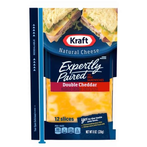 Kraft Expertly Paired Double Cheddar Cheese Slices for Deli Sandwiches ...