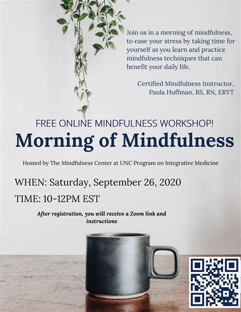 Morning of Mindfulness, Free Online, with Paula Huffman, BS, RN, ERYT ...