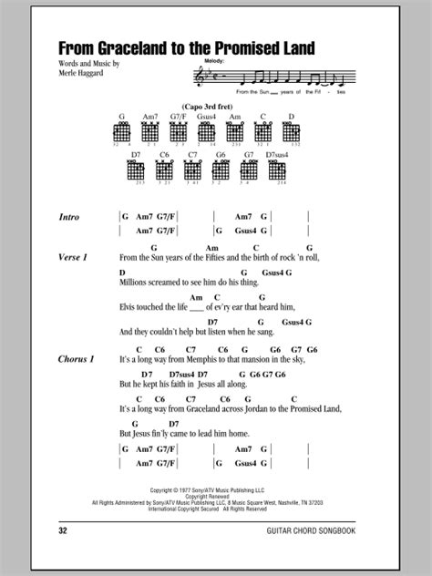 Merle Haggard From Graceland To The Promised Land Sheet Music And