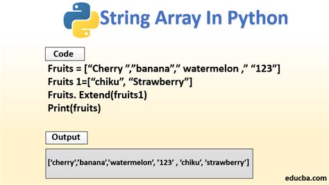 String Array In Python Know List And Methods Of String Array In Python